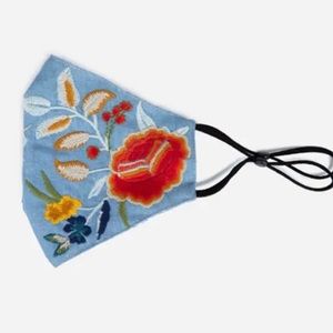 🌸 Johnny Was Embroidered Flower Fabric Face Mask NWT